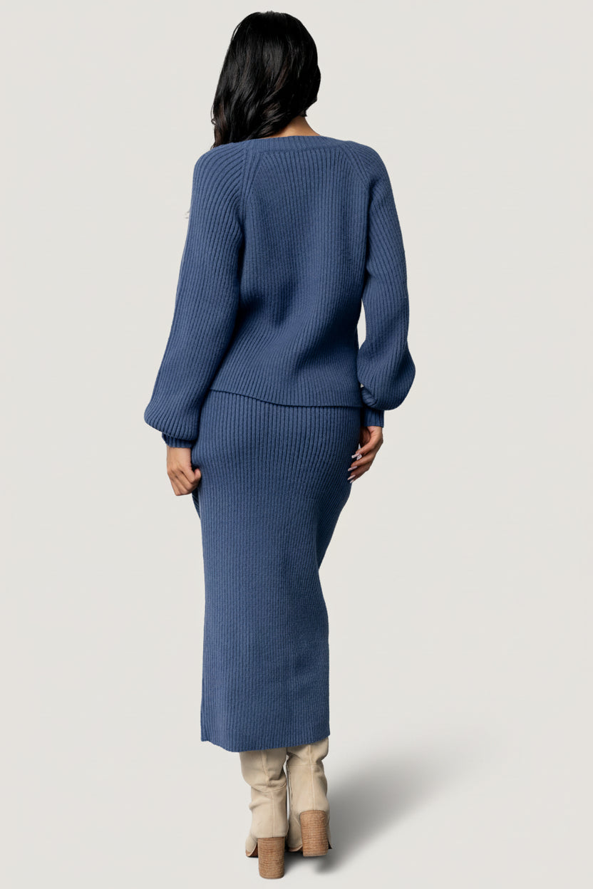 Blair Rib Knit Cardigan | Blue - Image 5