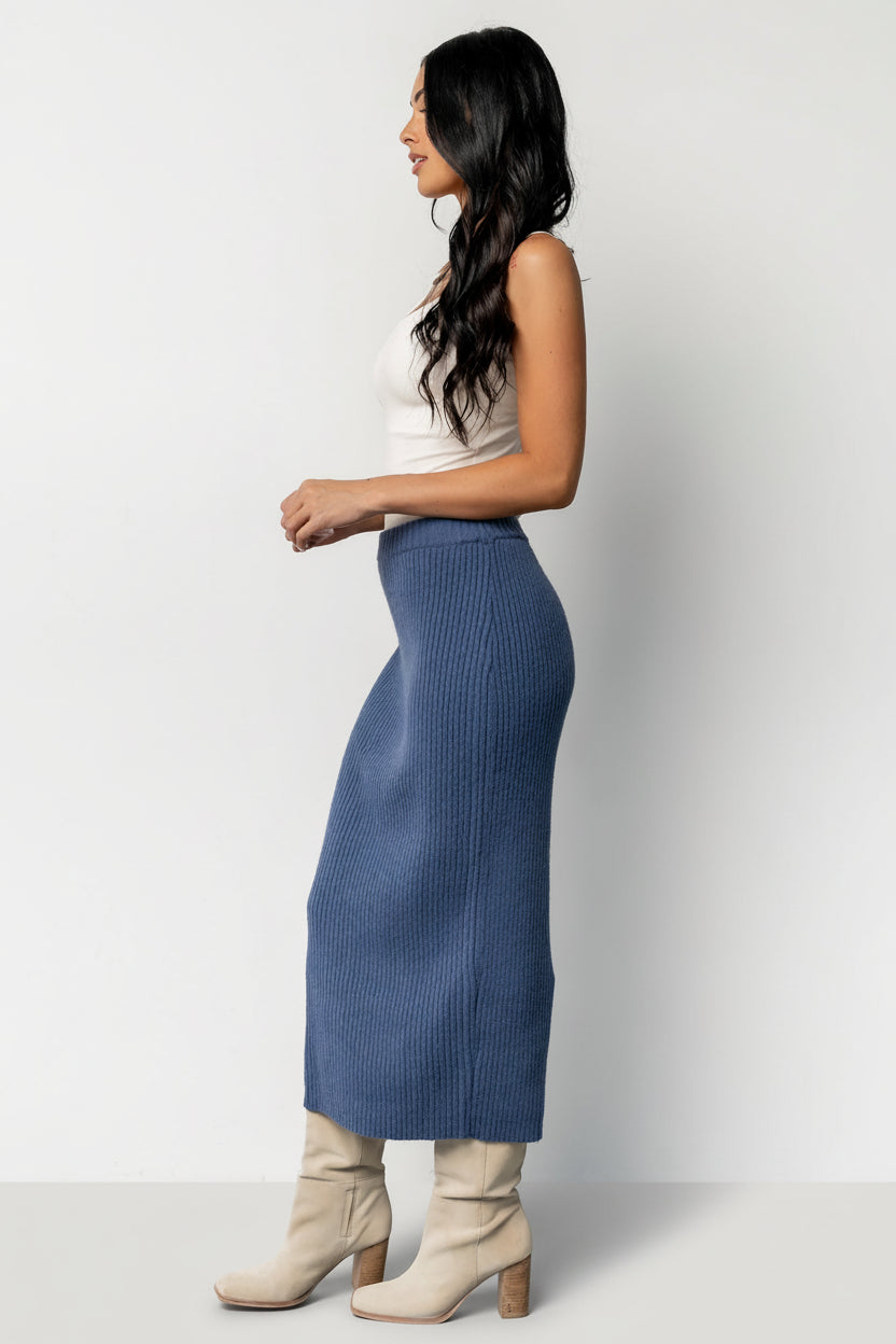 Blair Rib Knit Skirt | Blue - Image 6