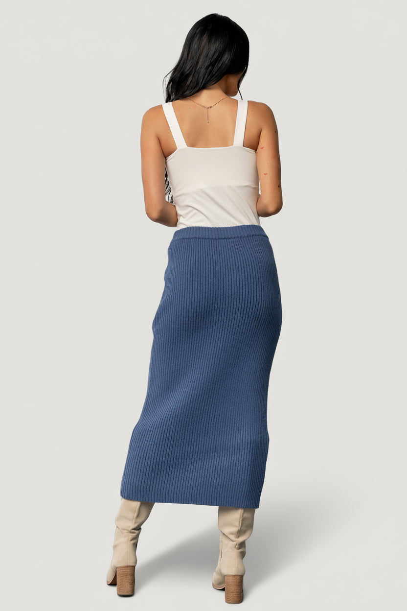 Blair Rib Knit Skirt | Blue - Image 5