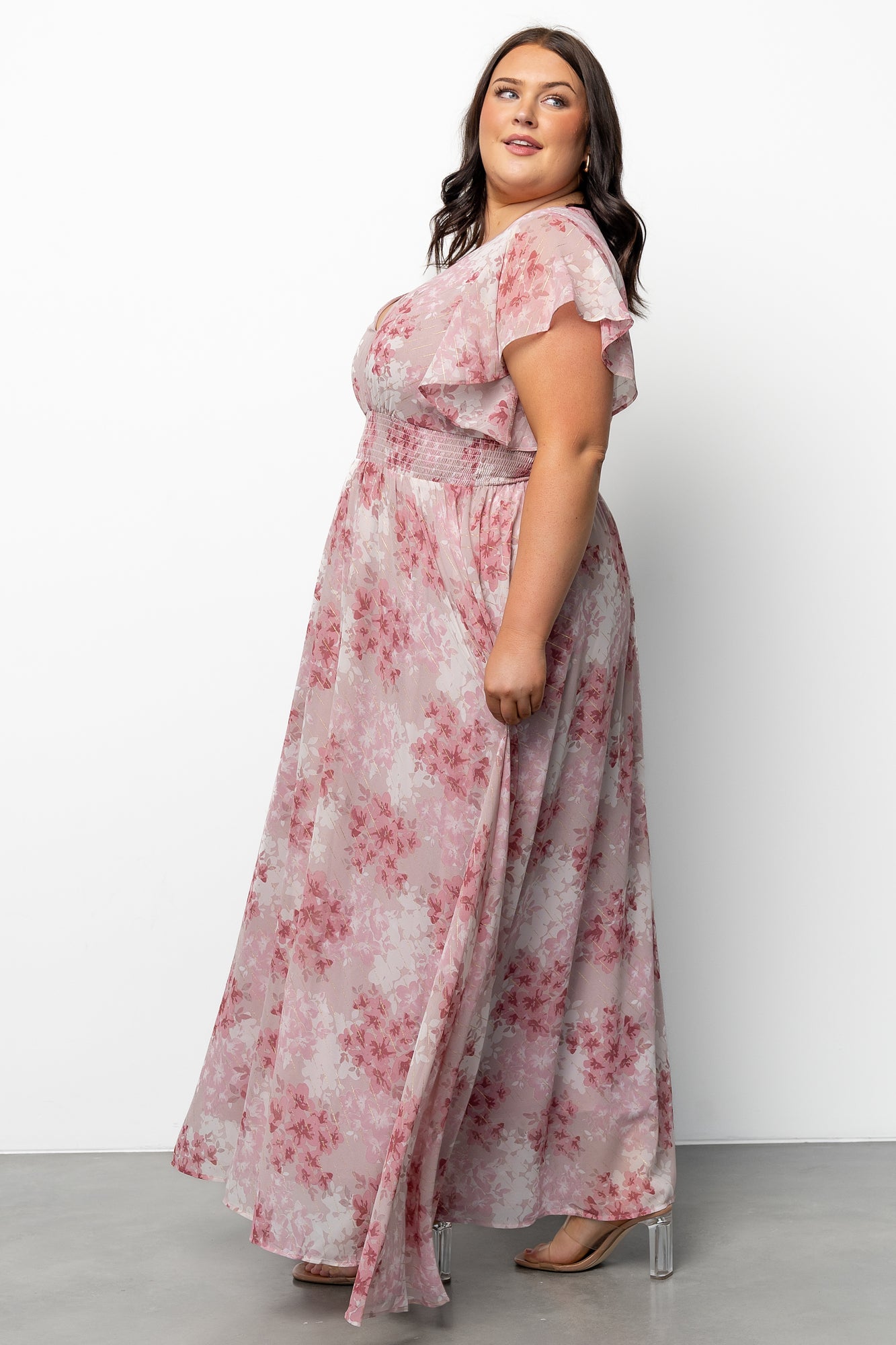 Lynlee Metallic Maxi Dress | Pink Multi - Image 4