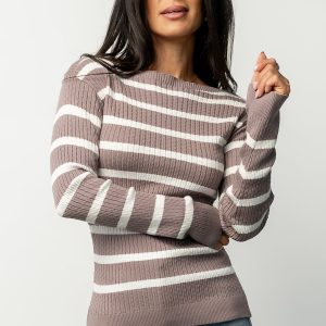 Emilie Ribbed Top | Mocha + Ivory