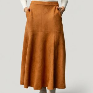 Tona Faux Suede Skirt | Camel