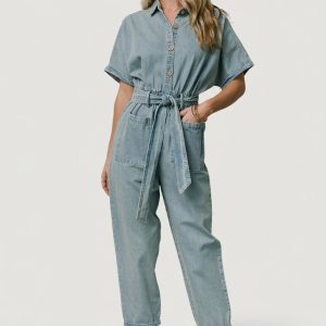Mateo Button Up Jumpsuit | Denim