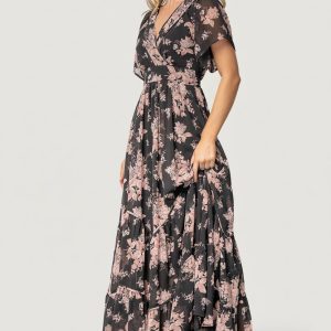Katherine Maxi Dress | Black + Blush Floral