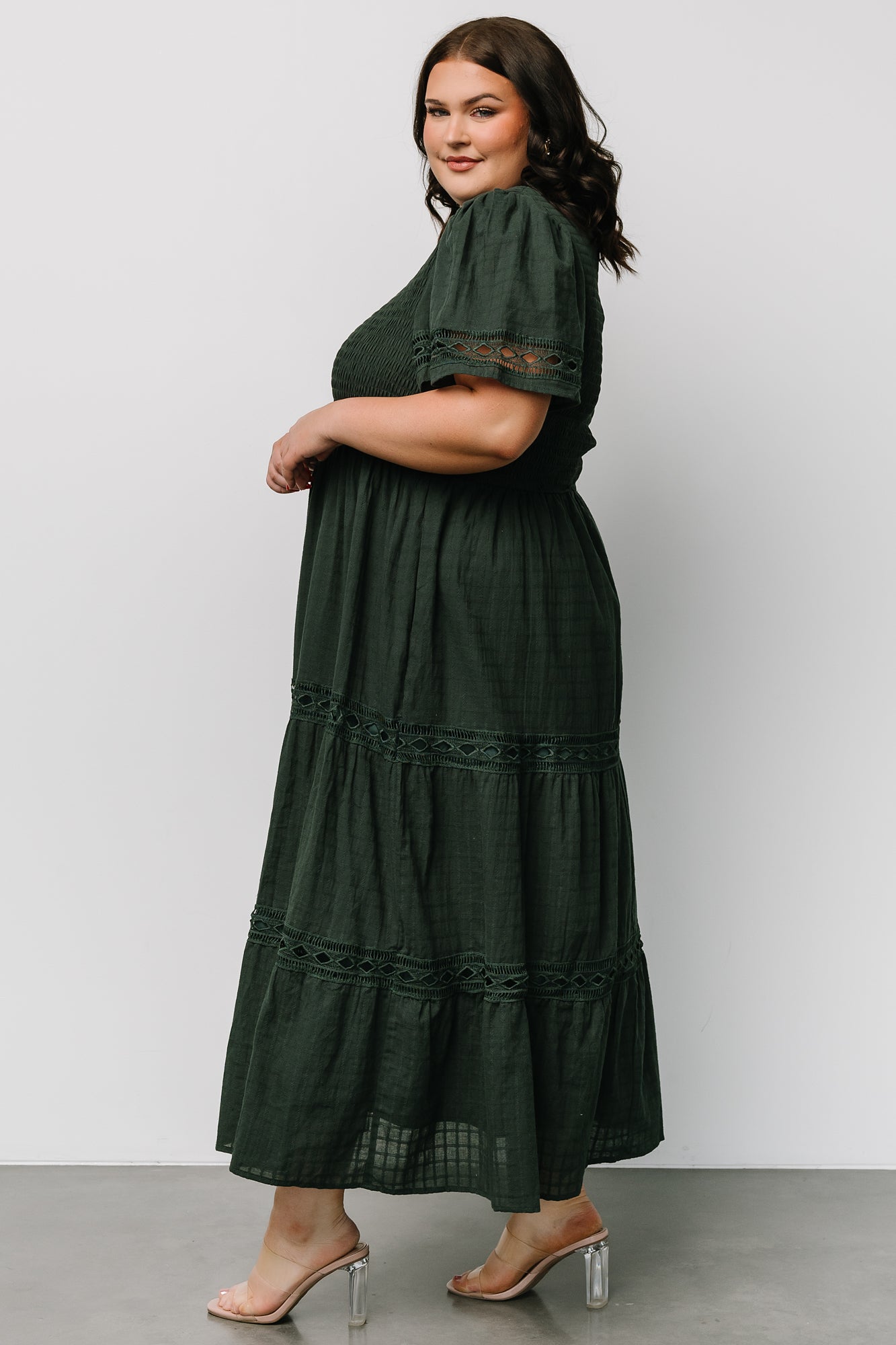 Loveland Geo Lace Maxi Dress | Dark Green - Image 5
