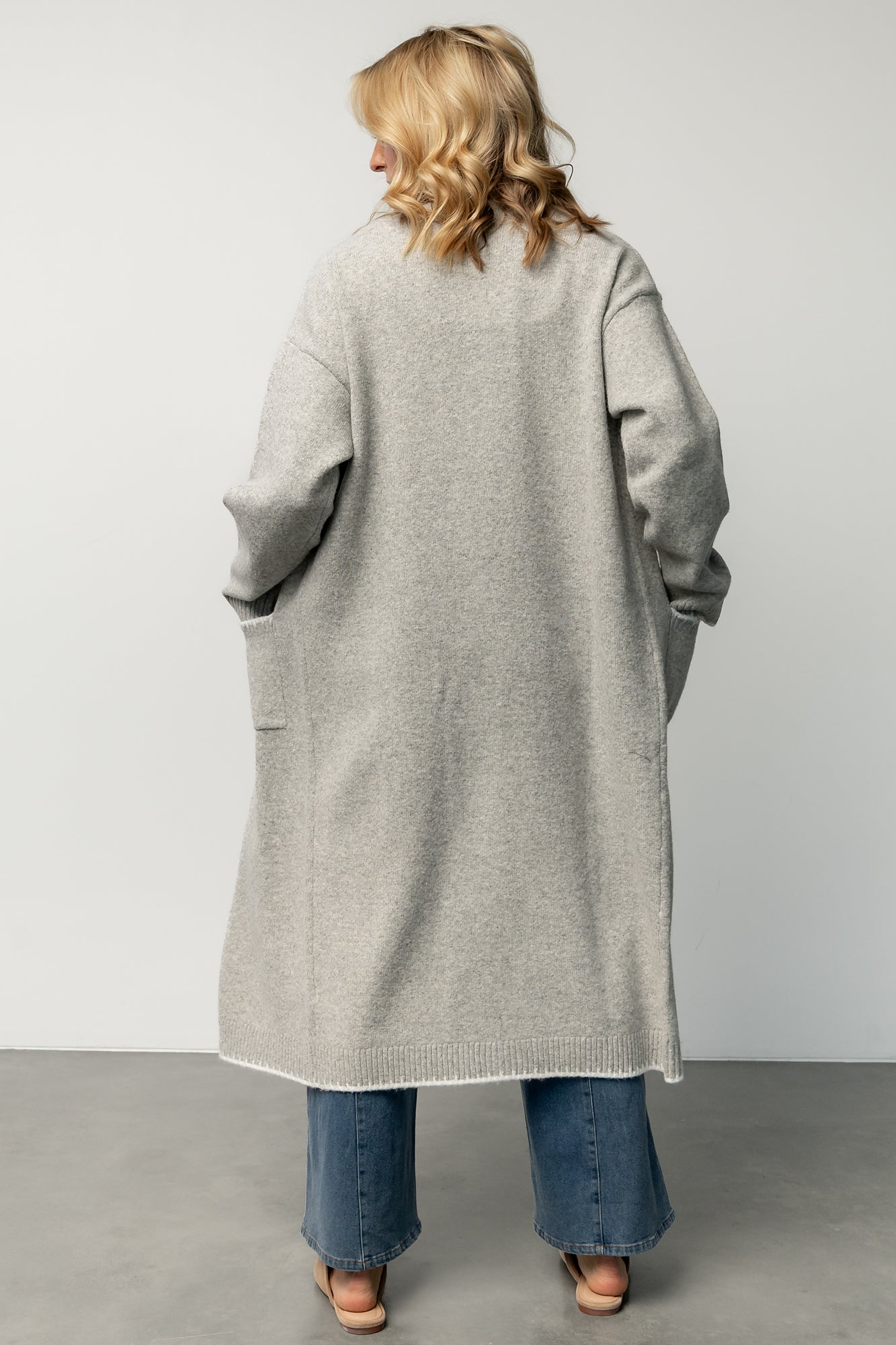 Senna Longline Cardigan | Light Gray - Image 4