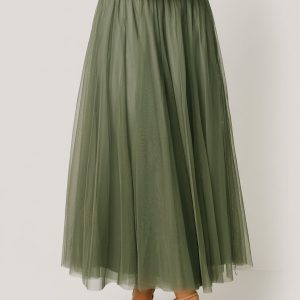 Mila Tulle Skirt | Dark Sage