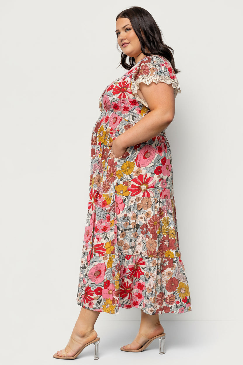 Aliyah Midi Dress | Cream Multi Floral - Image 5