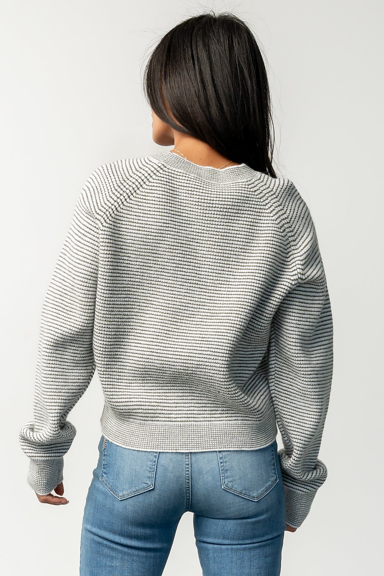 Zadie Striped Sweater | Ivory + Olive - Image 6