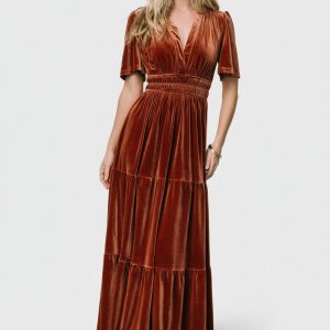 Artemis Velvet Maxi Dress | Dark Spice
