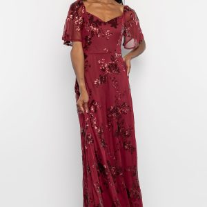 Karina Sequin Maxi Dress | Wine