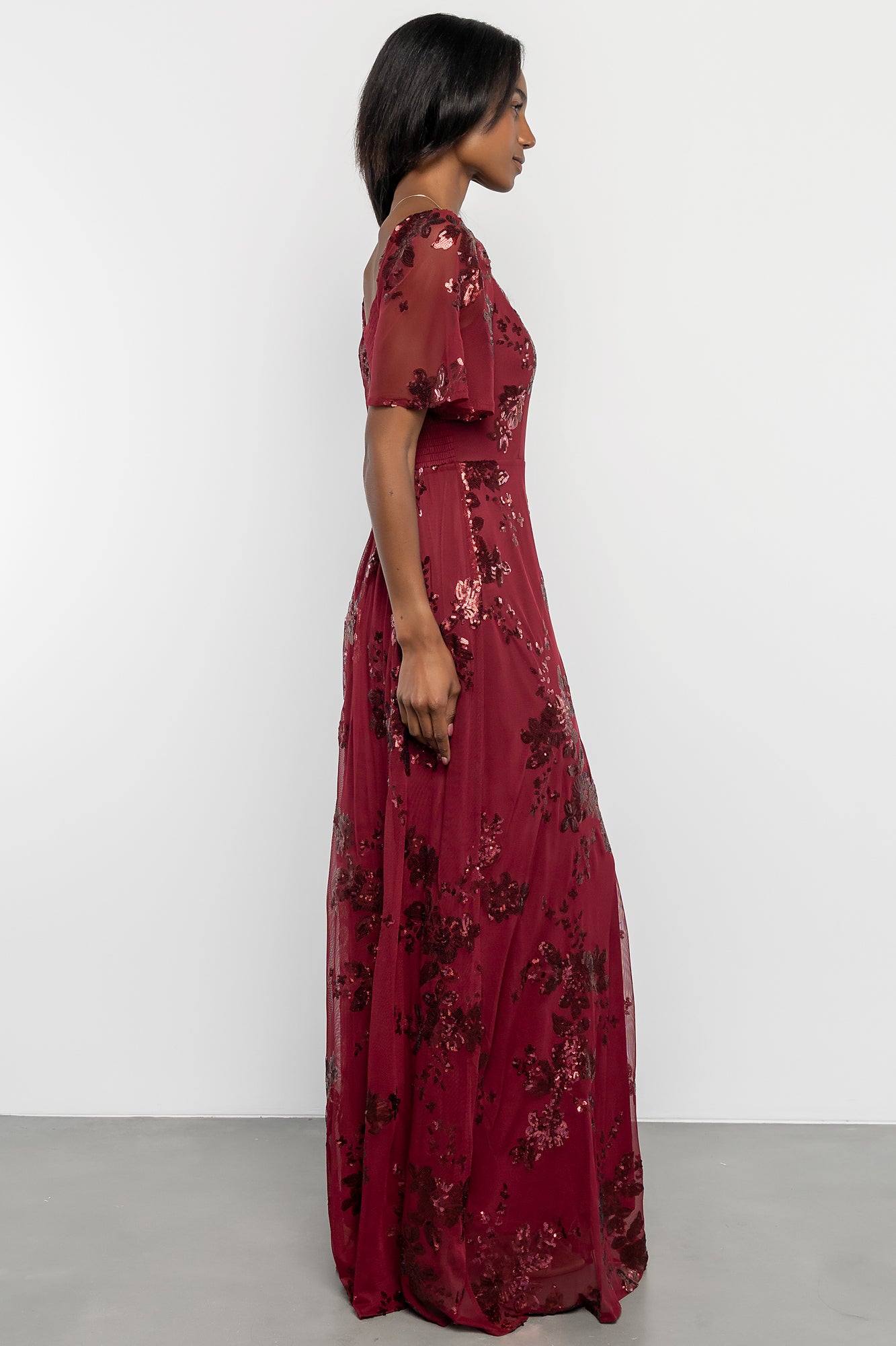 Karina Sequin Maxi Dress | Wine - Image 3
