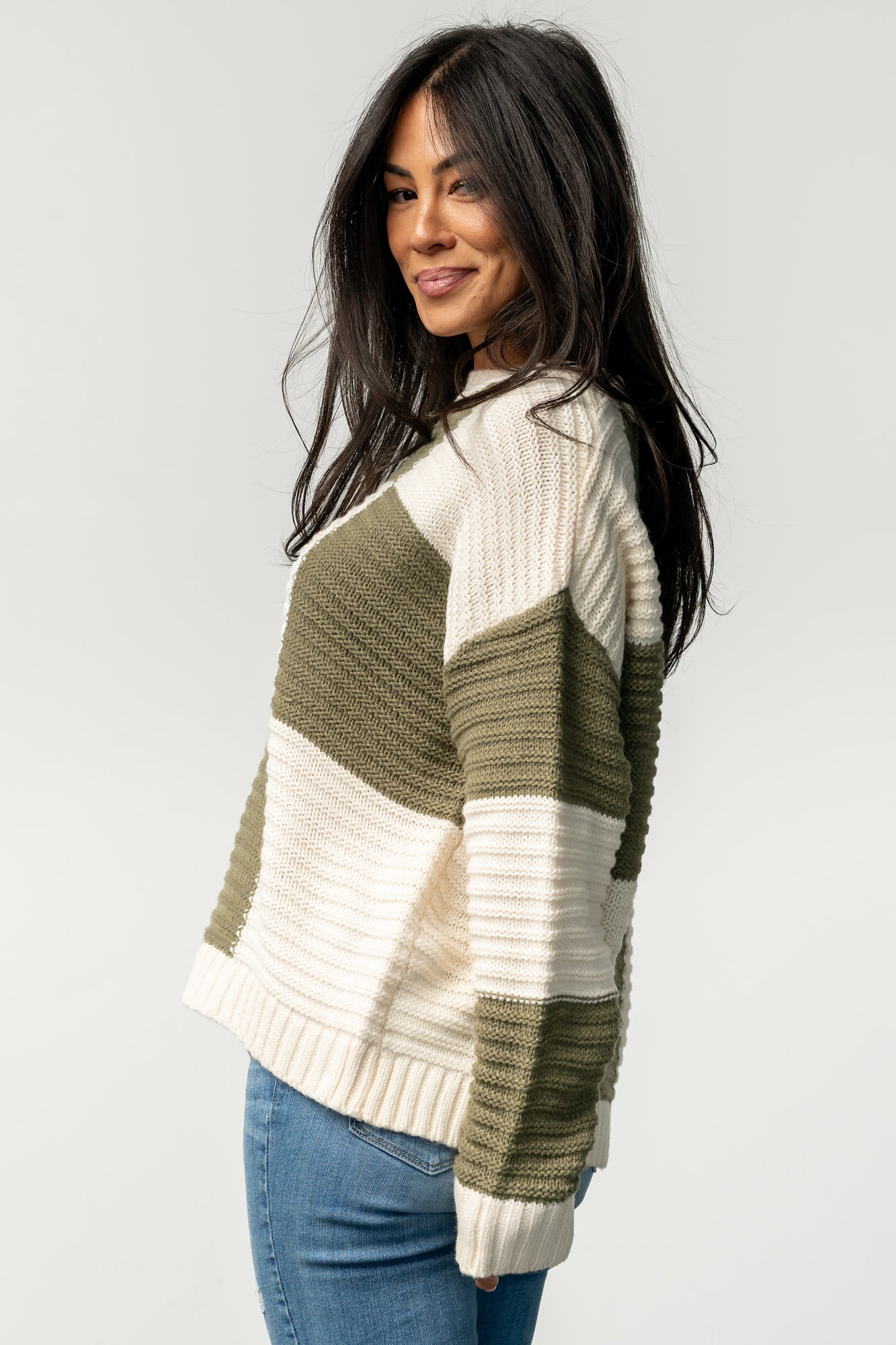 Jayda Sweater | Cream + Olive - Image 5