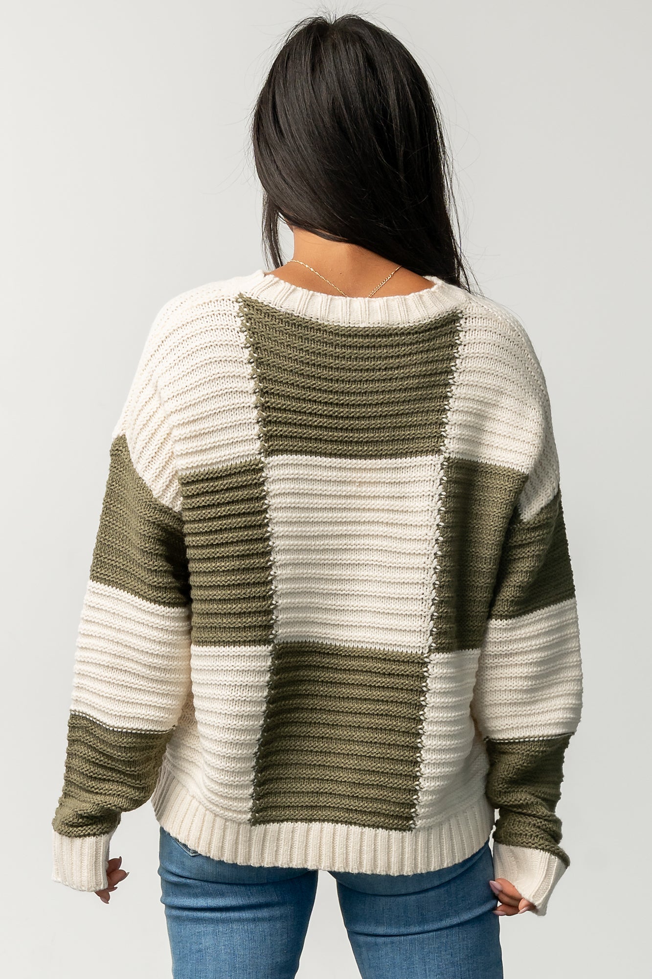 Jayda Sweater | Cream + Olive - Image 4
