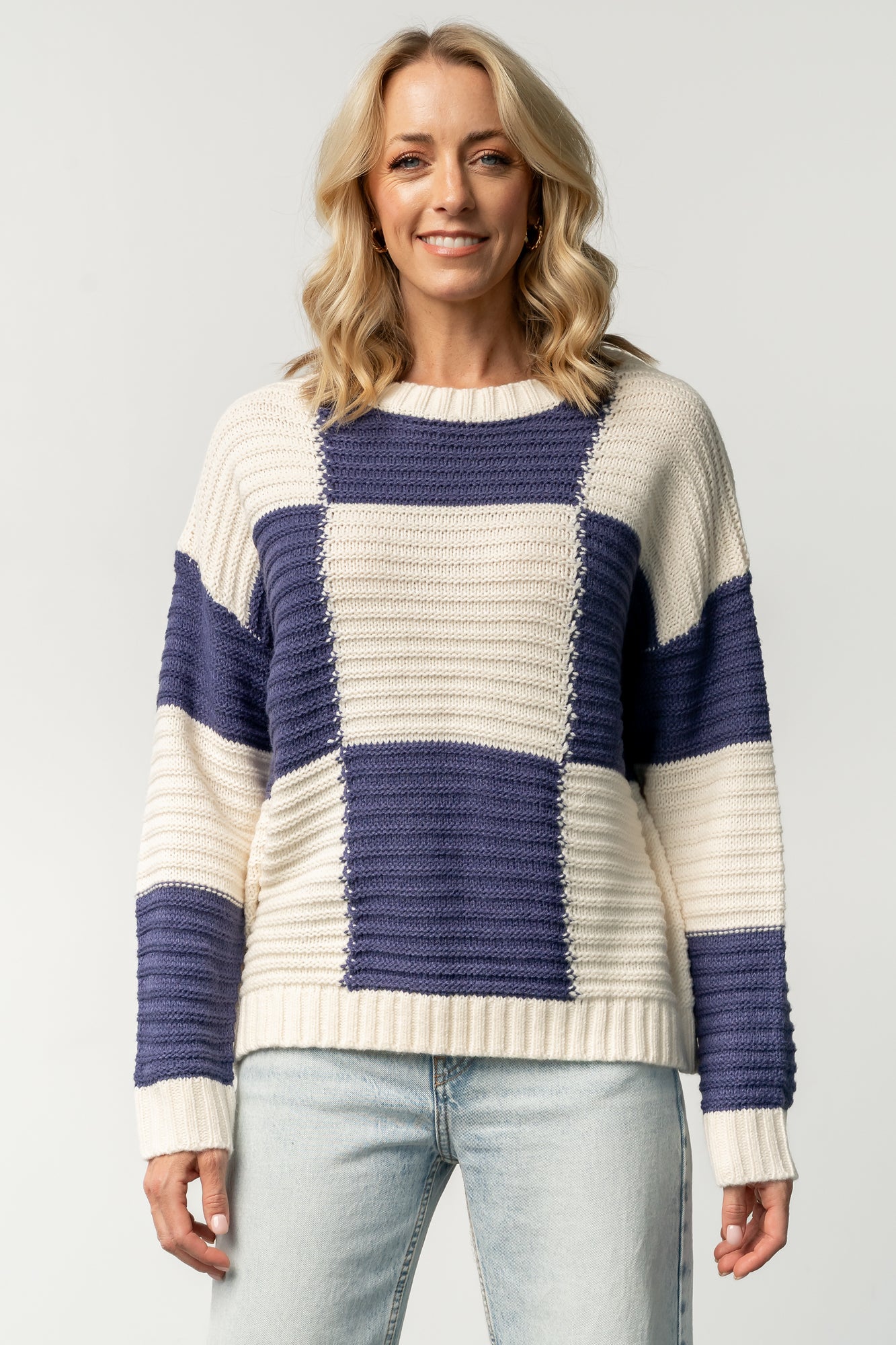 Jayda Sweater | Cream + Blue - Image 2