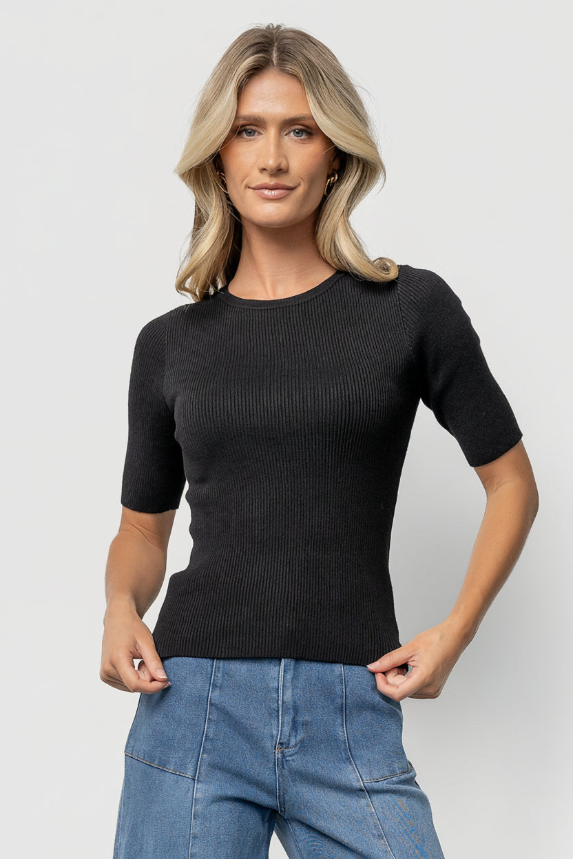 Chiara Ribbed Top | Black - Image 4