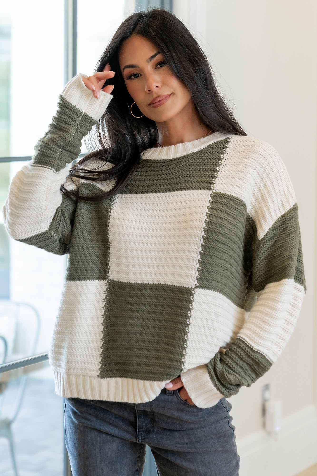 Jayda Sweater | Cream + Olive - Image 6