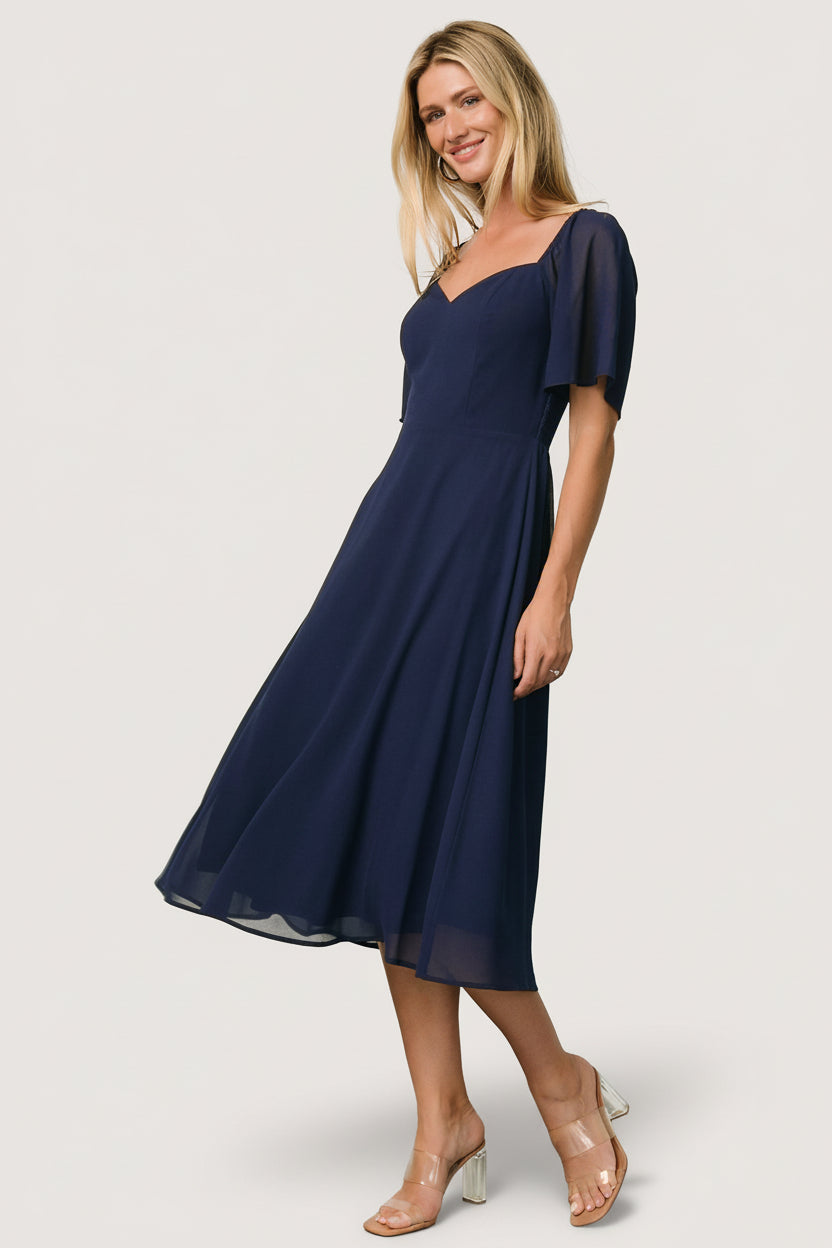 Colette Sweetheart Midi Dress | Navy - Image 6