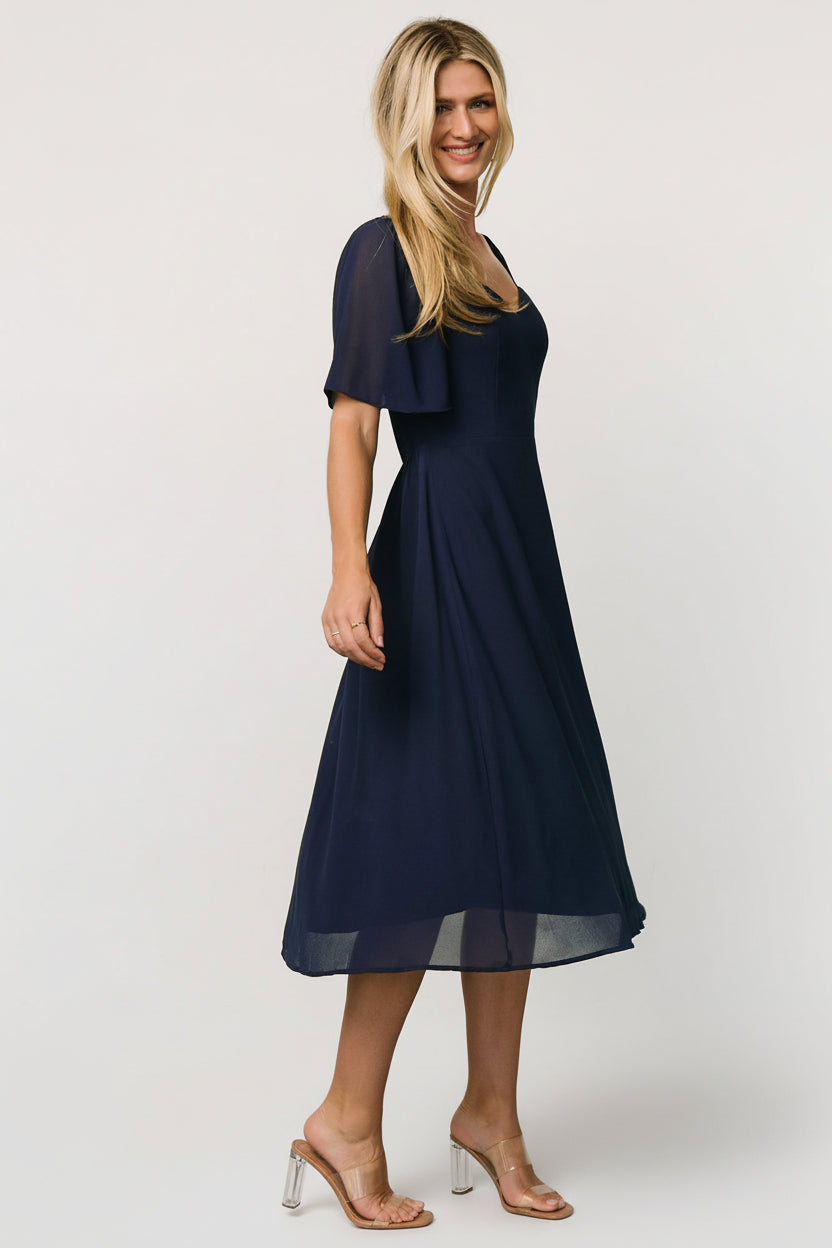 Colette Sweetheart Midi Dress | Navy - Image 4