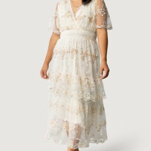 Eleanor Embroidered Midi Dress | Cream Floral