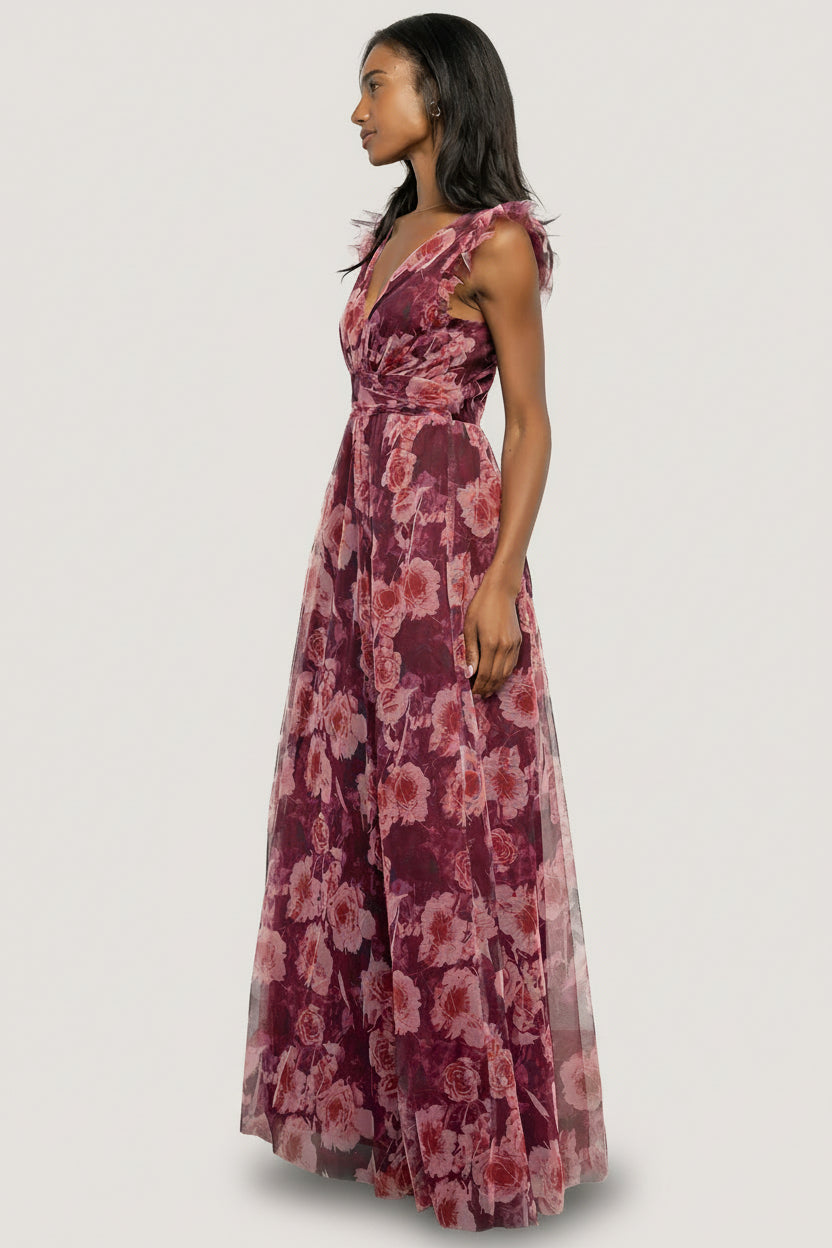 Adelyn Maxi Dress | Wine Floral - Image 4