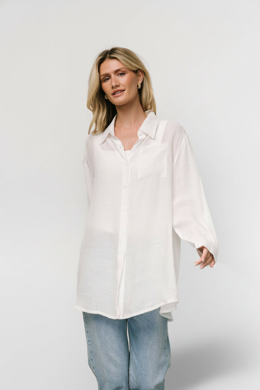 Breck Button Up Top | Off White - Image 3