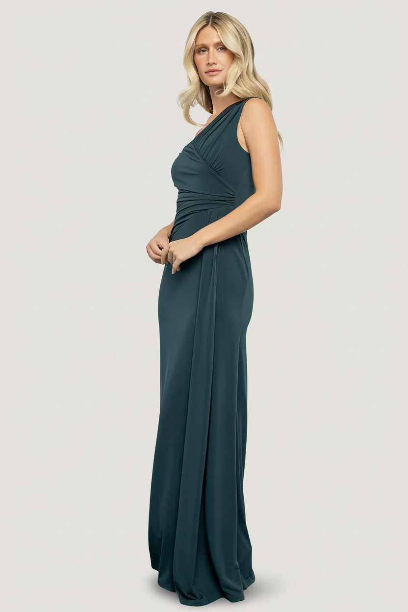 Adrianna One Shoulder Gown | Deep Topaz - Image 6