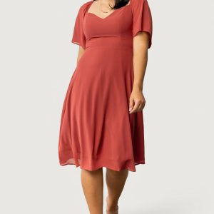 Colette Sweetheart Midi Dress | Terracotta