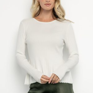 Ainsley Ribbed Top | Off White