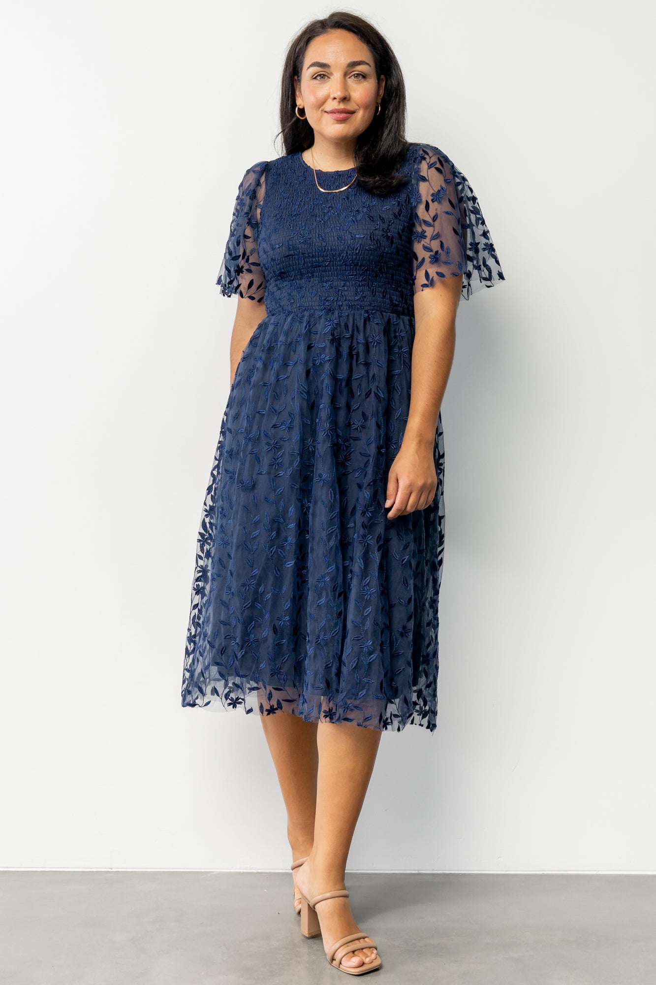Kendra Embroidered Dress | Navy - Image 2