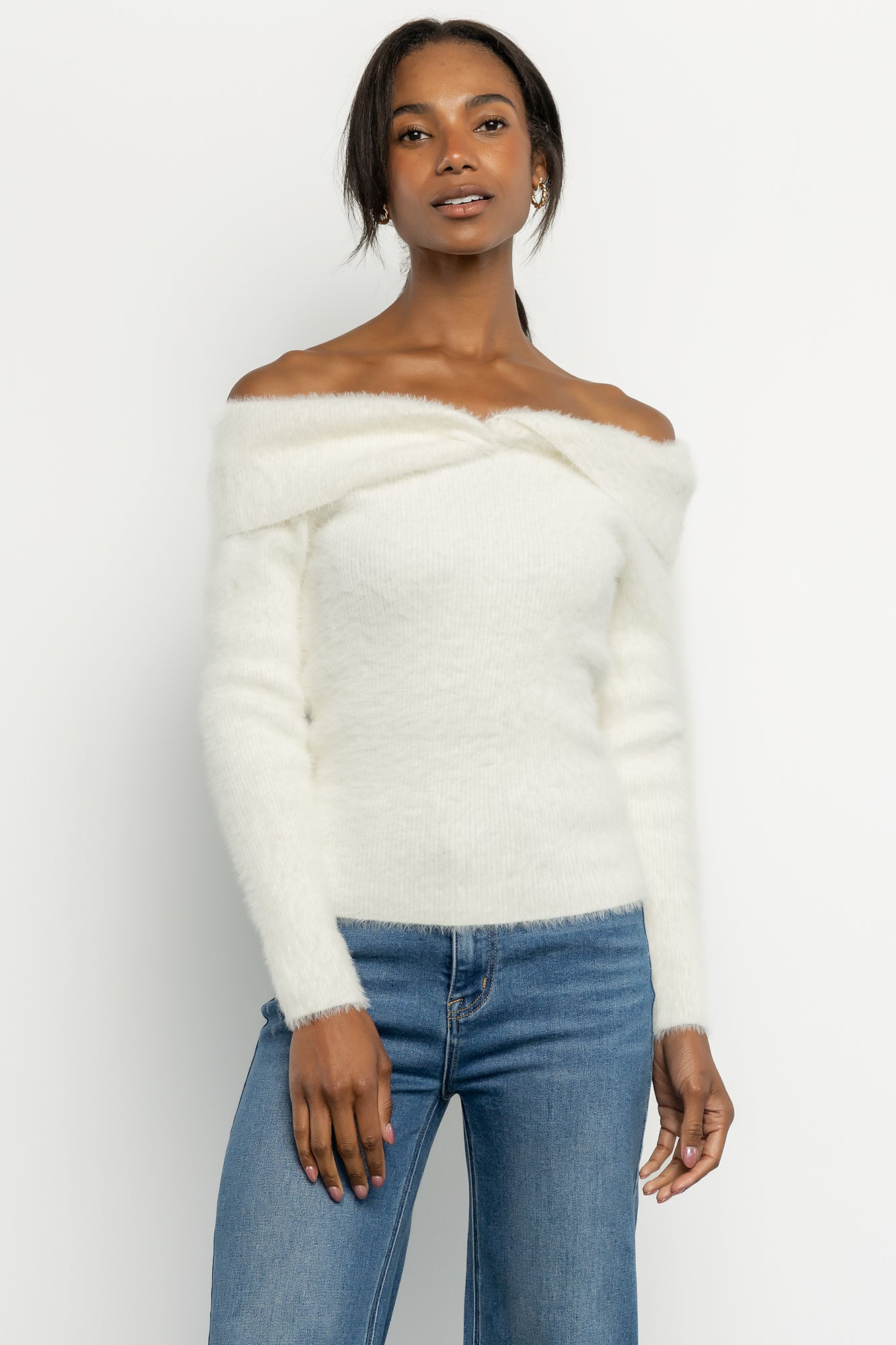 Perla Off Shoulder Sweater | Ivory - Image 2