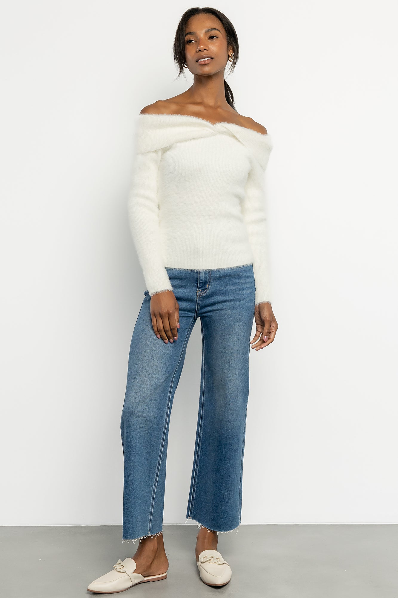 Perla Off Shoulder Sweater | Ivory - Image 6