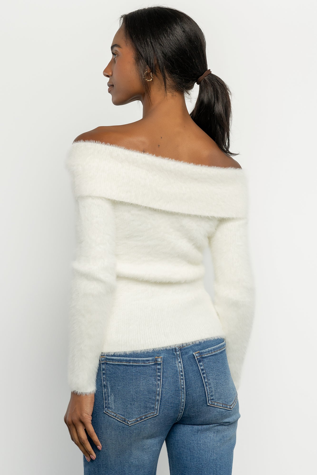 Perla Off Shoulder Sweater | Ivory - Image 4