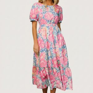 Myers Dress | Blue + Pink Floral