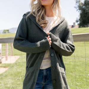 Katrine Hooded Cardigan | Green
