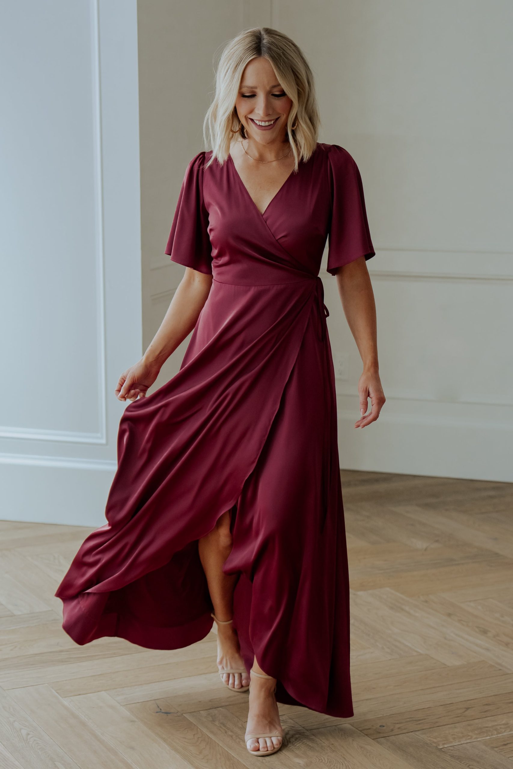 Vara Satin Maxi Wrap Dress | Mulberry - Image 2