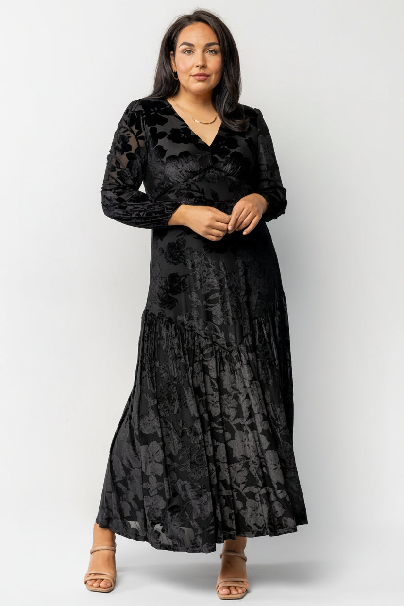Vienna Velvet Maxi Dress | Black - Image 4