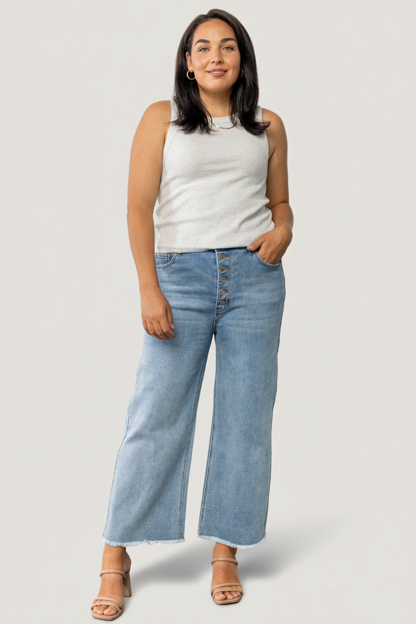 Brody High Rise Wide Leg Jeans | Light Wash - Image 2
