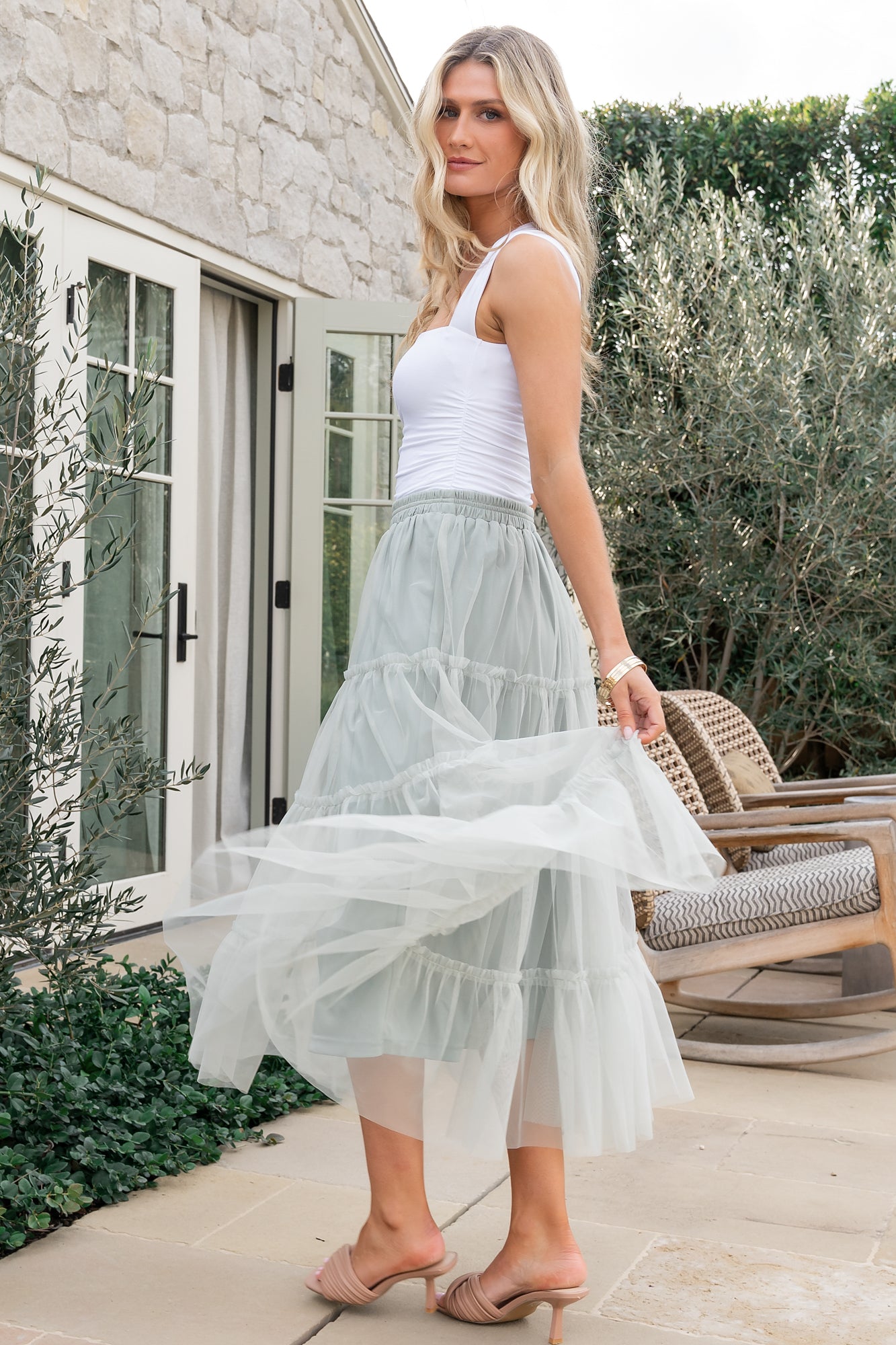 Galena Tulle Skirt | Light Sage - Image 5