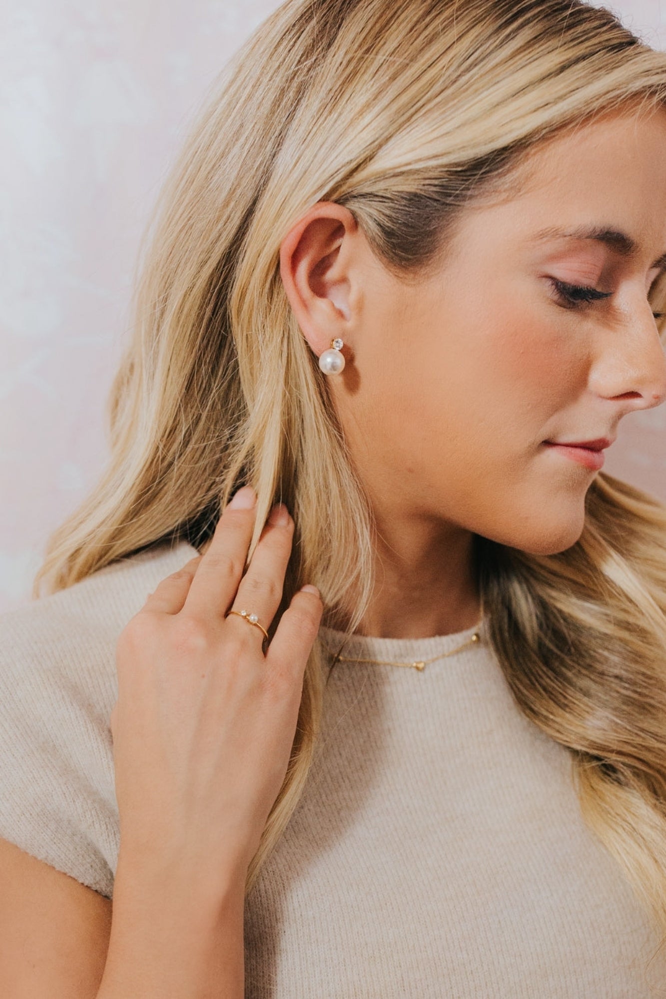 The Molly Pearl Studs in Gold - Image 5