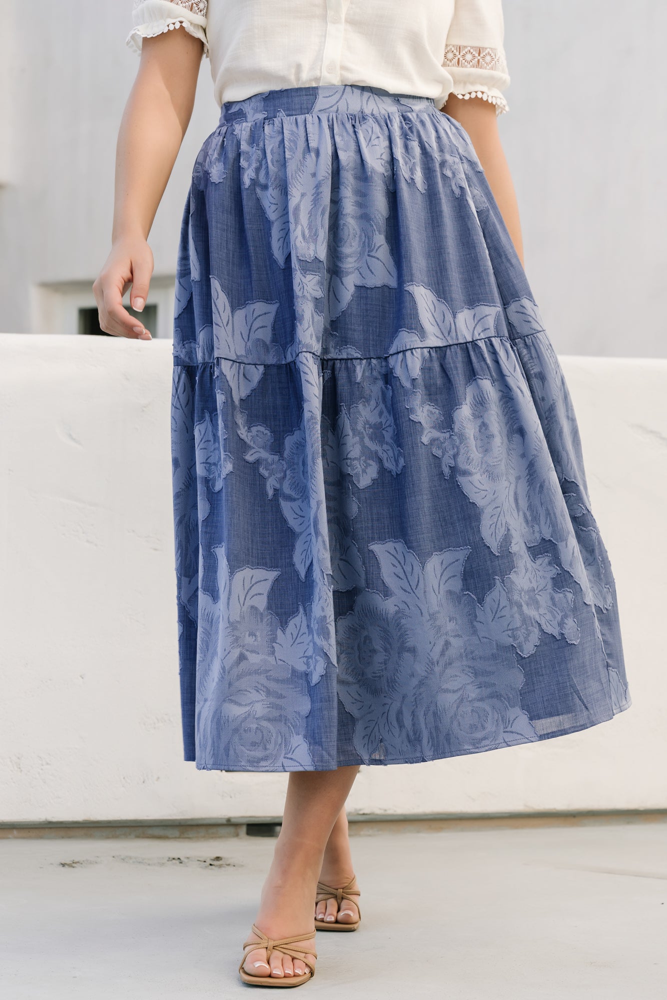 Alejandra Midi Skirt | Blue Floral - Image 4