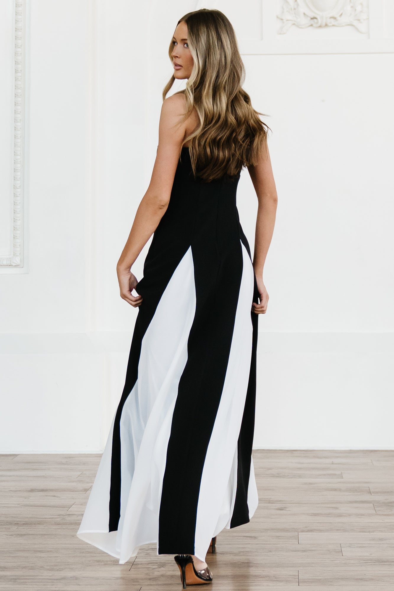 Adela Maxi Dress | Black + White - Image 4