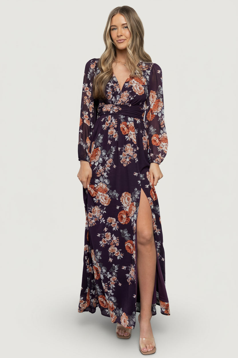Adira Maxi Dress | Plum Floral