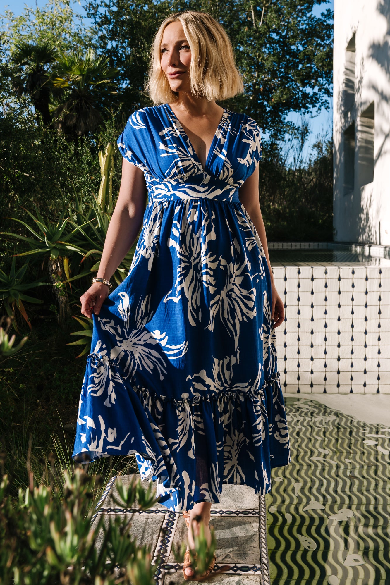 Rosa Midi Dress | Cobalt Print - Image 5