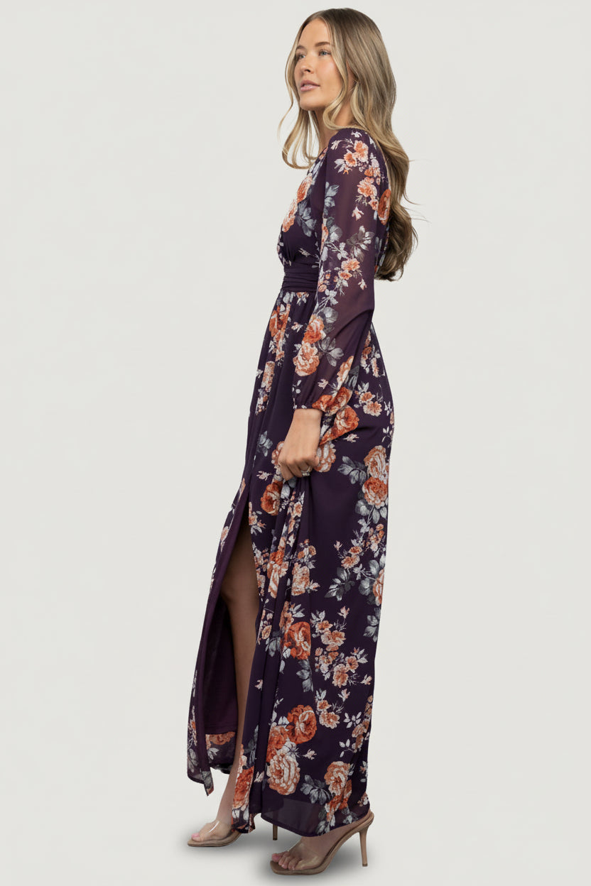 Adira Maxi Dress | Plum Floral - Image 6