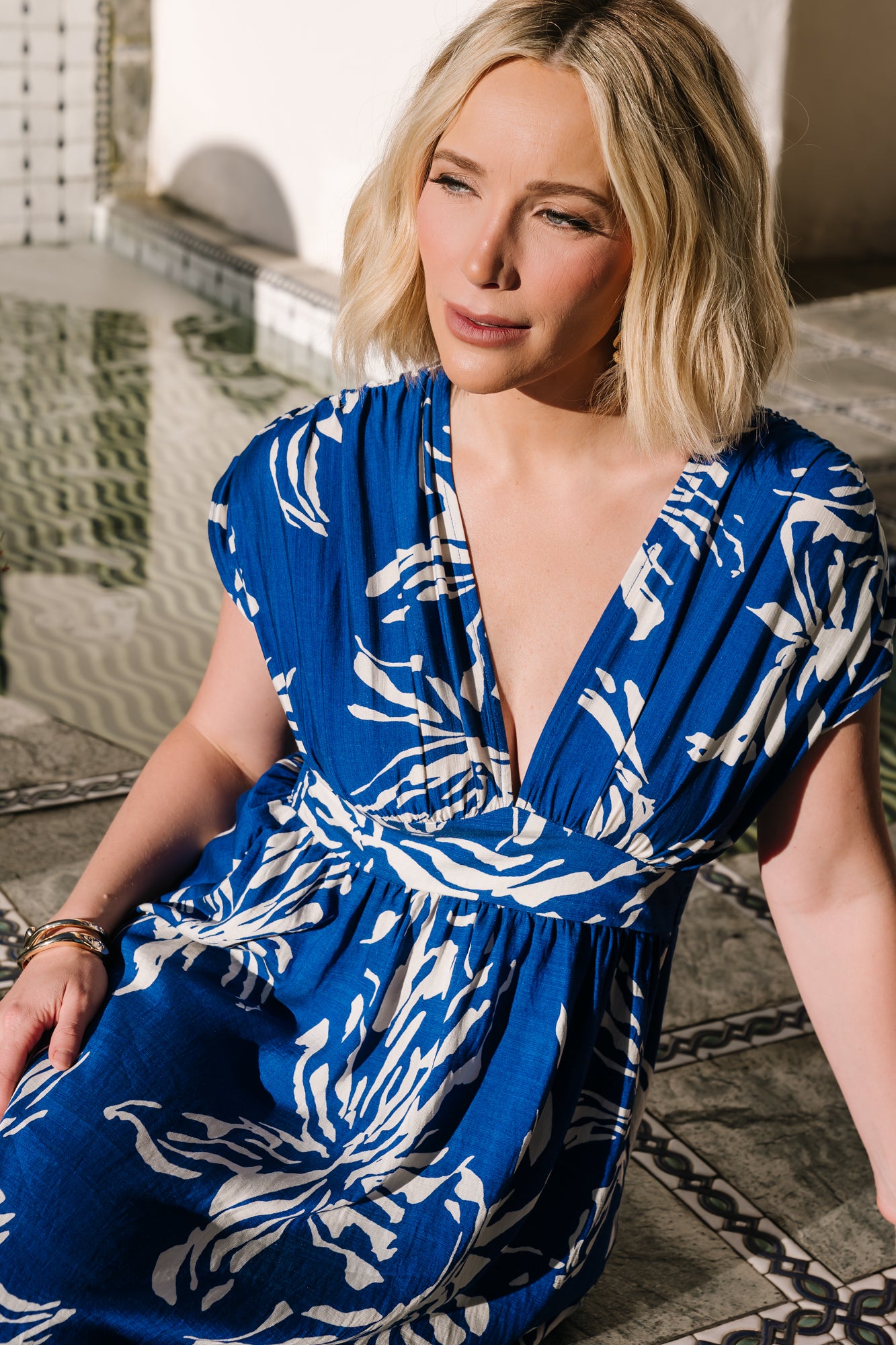 Rosa Midi Dress | Cobalt Print - Image 3