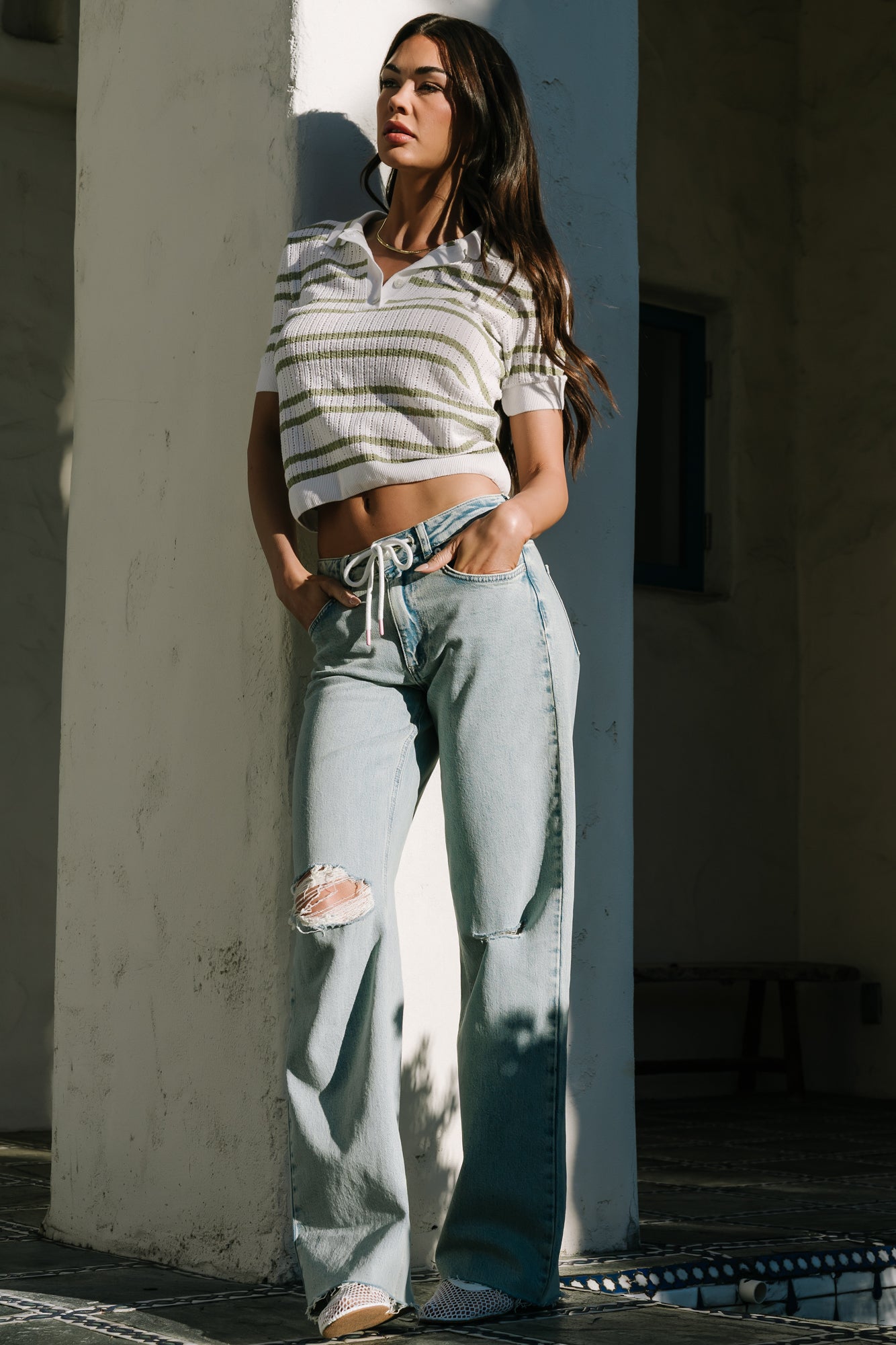 Ronda Mid Rise Ripped Jeans | Light Wash - Image 6