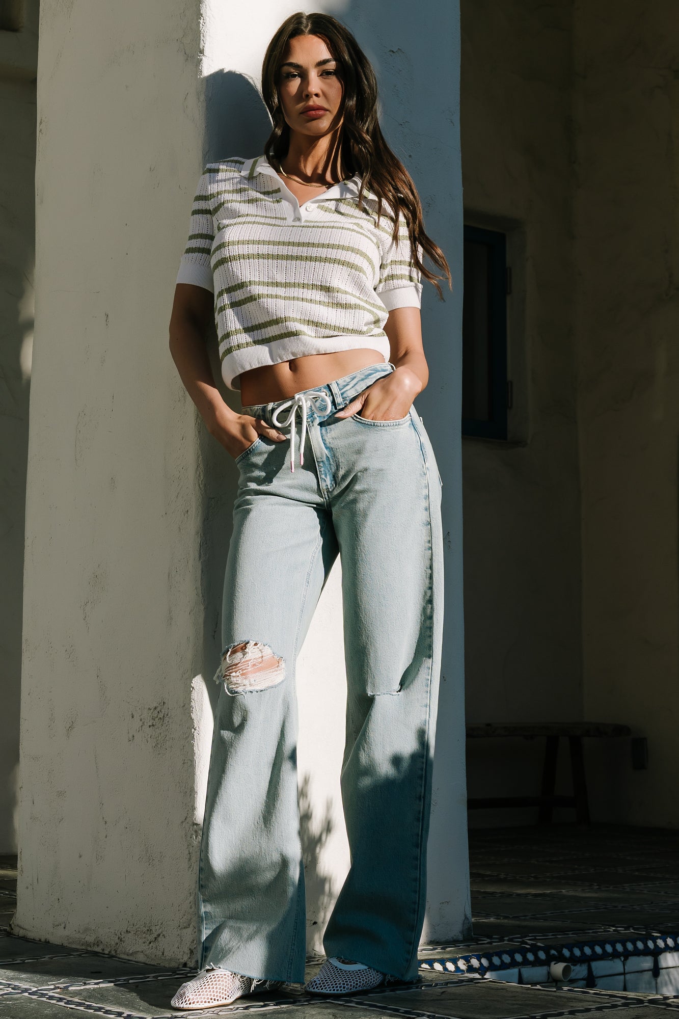 Ronda Mid Rise Ripped Jeans | Light Wash - Image 3