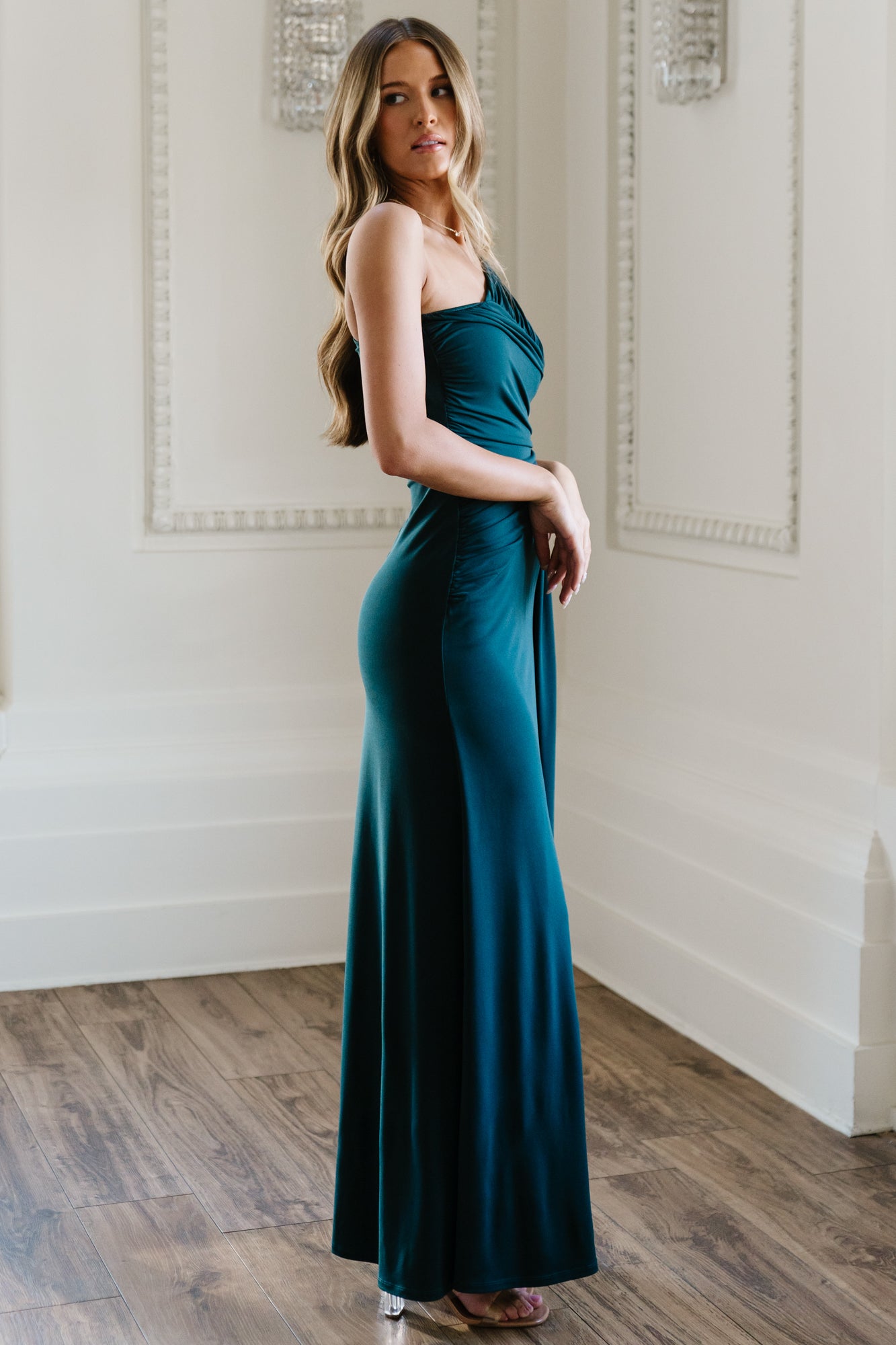Adrianna One Shoulder Gown | Deep Topaz - Image 4