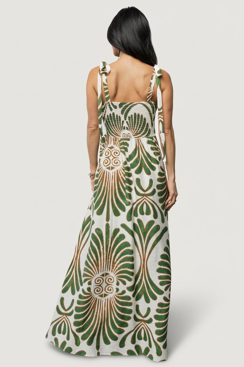 Camila Maxi Dress | Ivory + Green Print - Image 4